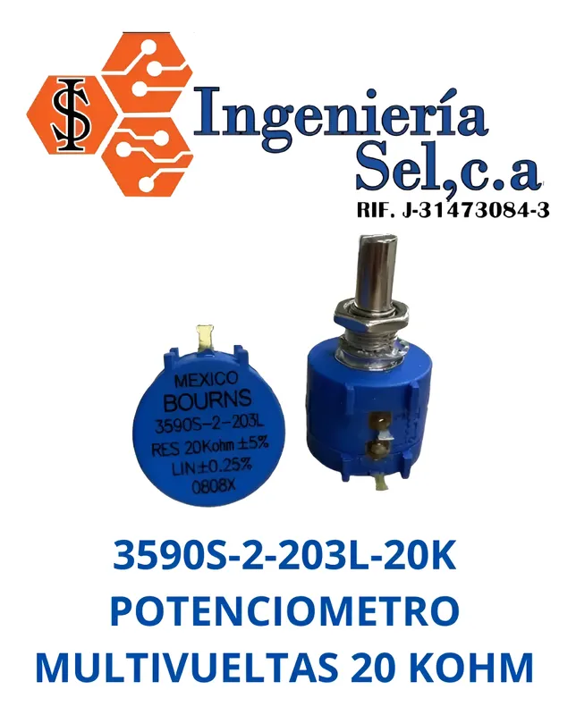 3590S-2-203L-20K POTENCIOMETRO MULTIVUELTAS 20 KOHM ML