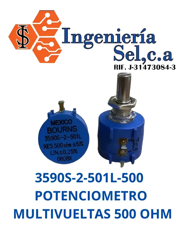 3590S-2-501L-500 POTENCIOMETRO MULTIVUELTAS 500 OHM ML
