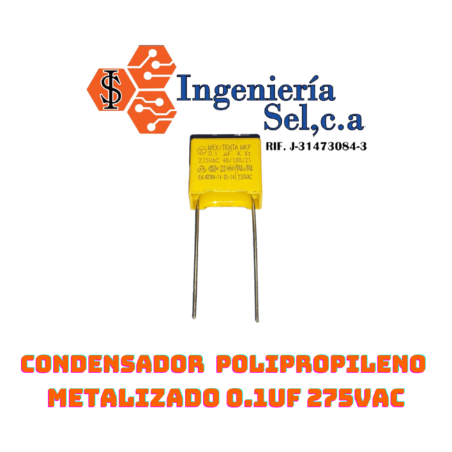 CONDENSADOR POLIPROPILENO METALIZADO 0.1UF 275VAC_648x648