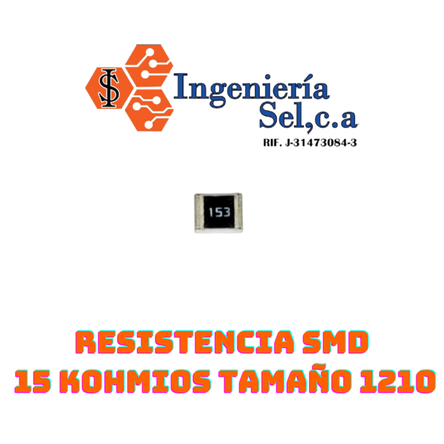 RESISTENCIA SMD 15 KOHMIOS TAMAÑO 1210_648x648