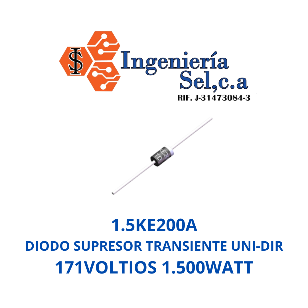 1.5KE200A DIODO SUPRESOR TRANSIENTE UNI-DIR 171VOLTIOS 1.500WATT (1)