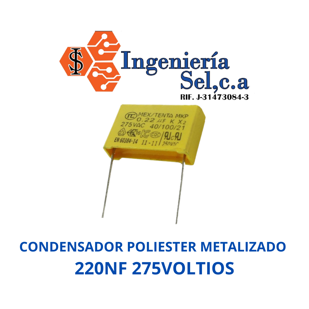 CONDENSADOR POLIESTER METALIZADO 220NF 275VOLTIOS (1)