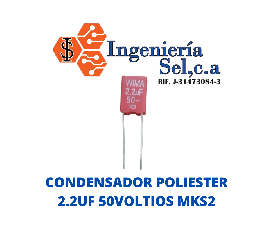 CONDENSADOR POLIESTER 2.2UF 50VOLTIOS MKS2