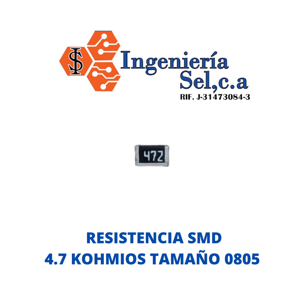 RESISTENCIA SMD 4.7 KOHMIOS TAMAÑO 0805