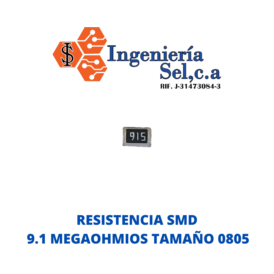 RESISTENCIA SMD 9.1 MEGAOHMIOS TAMAÑO 0805