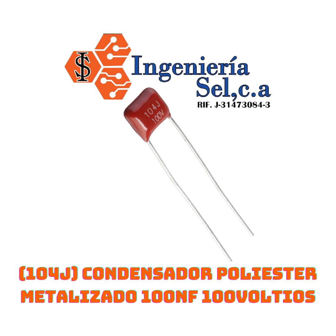 (104J) CONDENSADOR POLIESTER METALIZADO 100NF 100VOLTIOS