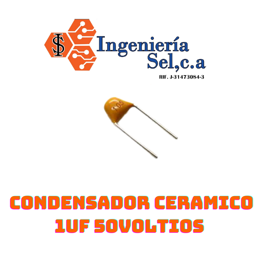 CONDENSADOR CERAMICO 1UF 50VOLTIOS (105)