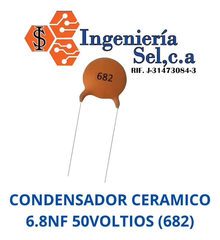 CONDENSADOR CERAMICO 6.8NF 50VOLTIOS (682) ML