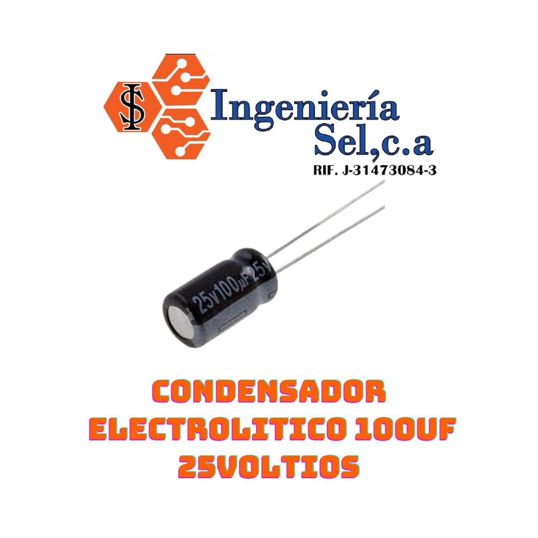 CONDENSADOR ELECTROLITICO 100UF 25VOLTIOS