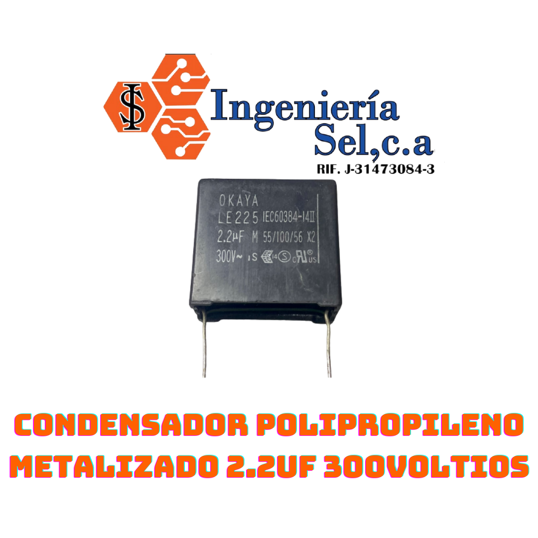 CONDENSADOR POLIPROPILENO METALIZADO 2.2UF 300VOLTIOS